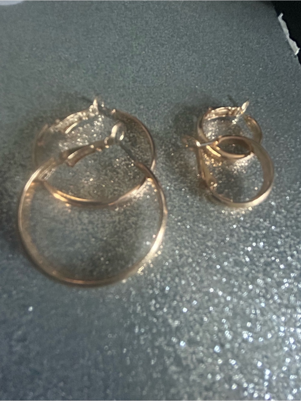 Rose Gold Hoop Earrings Set - Women Jewelry